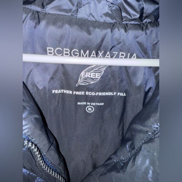 BCBGMaxAzria Quilted Hooded Jacket, Navy Blue, Size XL - Picture 4 of 5